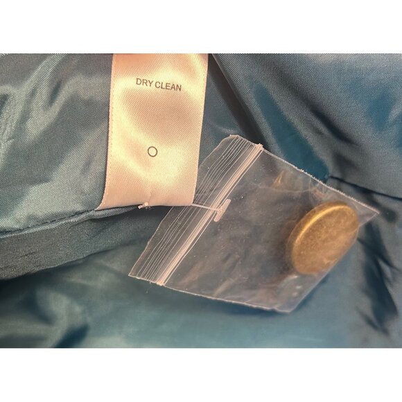 Roamans Womens 22W Green Coat With Faux Fur Collar & Button Closure Penny Lane - Picture 6 of 7